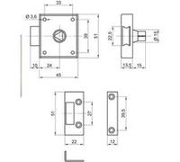 Batteuse bec de cane EDF demi-tour universelle avec gâche - COUILLET - 1203 Noir G