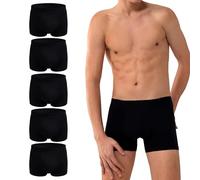 Battewa Lot de 5 boxers réutilisables pour incontinence urinaire pour homme, avec zone d'absorption à l'avant pour protection contre les fuites, 50 ml, noir (taille XL, lot de 5)
