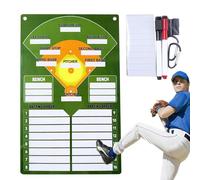 Batting Order Board for Dugout, Softball Coaching Clipboard, Magnetic Training Tool, Erasable Double-Sided Design, Durable Pvc Build, Sports Team Competition, 8.66x13.78 Inches