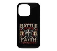 Battle Combat Faith Driven Christian Warrior Armor of God Coque pour iPhone 13 Pro