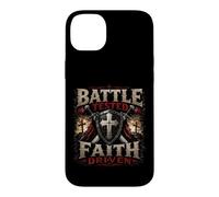 Battle Combat Faith Driven Christian Warrior Armor of God Coque pour iPhone 14 Plus