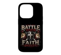 Battle Combat Faith Driven Christian Warrior Armor of God Coque pour iPhone 14 Pro