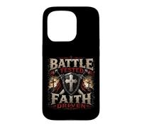 Battle Combat Faith Driven Christian Warrior Armor of God Coque pour iPhone 15 Pro