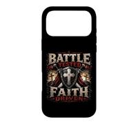 Battle Combat Faith Driven Christian Warrior Armor of God Coque pour iPhone 17 Pro Max