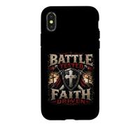 Battle Combat Faith Driven Christian Warrior Armor of God Coque pour iPhone X/XS