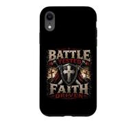 Battle Combat Faith Driven Christian Warrior Armor of God Coque pour iPhone XR