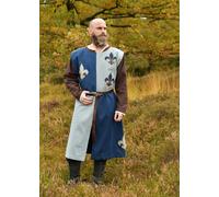 Battle-Merchant Blason Du Moyen Âge Avec Lis, Mi-Parti, Bleu-Gris