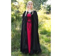 Battle-Merchant Cape Médiéval Avec Garniture En Velours, Noir