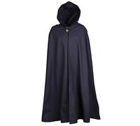 Cape médiévale à capuche - pour enfant - unisexe - jeux de rôle grandeur nature/style viking - noir - 9-11 ans