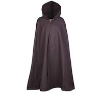 Cape médiévale à capuche - pour enfant - unisexe - jeux de rôle grandeur nature/style viking - marron - 13-16 ans