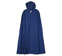 Battle-Merchant - Cape médiévale avec capuche - femme/homme - costume de magicien/viking/jeu de rôle grandeur nature - Bleu