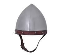 Battle-Merchant Casque d'archer en acier 1,6 mm avec insert en cuir Re-Enactment