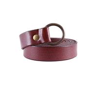 Battle-Merchant Ceinture en cuir médiévale 2 cm étroite - 160 cm ou LARP Ceinture de viking médiévale pour femme 190 cm de long - Rouge - Large