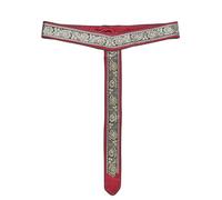 Battle-Merchant Ceinture médiévale en tissu - Ceinture en Y avec bordure - Sangle élégante en coton - Moyen Âge, LARP, Reconstitution, rouge, taille unique