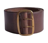 Battle-Merchant Ceinture simple en cuir avec boucle en laiton, marron ou marron foncé env. 135 x 4,5 cm