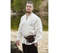 Battle-Merchant Moyen Âge Chemise Corvin Avec Laçage, Nature