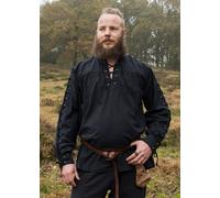 Battle-Merchant Chemise Médiévale Corvin Avec Laçage, Noir