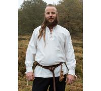 Battle-Merchant Chemise Médiévale Corvin Avec Lacets, Blanc