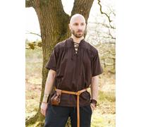Battle-Merchant Chemise Médiévale, Manches Courtes, Braun
