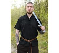 Battle-Merchant Chemise Médiévale, Manches Courtes, Noire