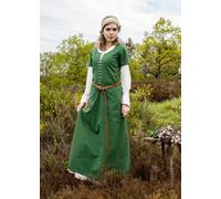 Battle-Merchant Cotehardie Sans Manches Ava Vert Robe Médiévale Viking