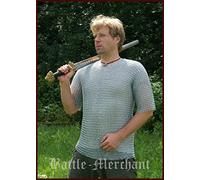 Battle Merchant Cotte de Mailles, Manches Courtes, 9mm ID, galvanisé, Taille. L Moyen âge Viking LARP