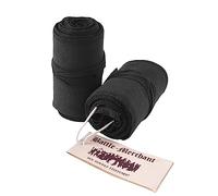 Battle-Merchant Couple de mollet médiéval pour homme et femme en toile pour pantalon médiéval, pantalon viking, coton, enveloppements de jambe viking, LARP, Haithabu (noir)