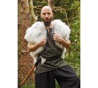 Battle-Merchant Épaulière, Cape En Fourrure Berserker Blanc Tacheté