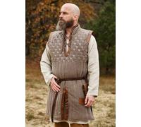 Battle-Merchant Gilet Sans Manches Avec Détails Faits Main, Marron