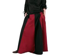Battle-Merchant - Longue Jupe médiévale - Femme - Coton/Coupe évasée - servante/Jeux de rôle Grandeur Nature/Style Viking - Plusieurs Coloris - Noir/Rouge - XXL