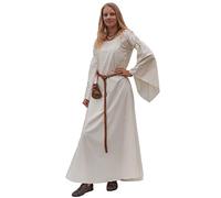 Battle-Merchant - Longue Robe médiévale/Viking Burglinde - Manches évasées/Coton - pour Jeux de rôle Grandeur Nature/Viking - Plusieurs Coloris - S-XXL