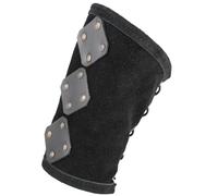 Battle-Merchant Paire de protège-bras Vares en daim Noir | 2 protège-bras en cuir, idéal pour la réenactment, le LARP et le cosplay fantaisie