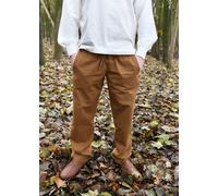 Battle-Merchant Pantalon Médiéval Simple Hagen, Beige Brun