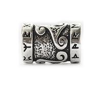 Battle-Merchant Perle de barbe viking / dreadlocks en argent véritable avec runes et triskèle - Diamètre intérieur : 7 mm