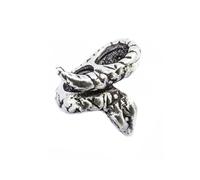 Battle-Merchant Perle de barbe Viking - Perle pour dreadlocks - Perle en argent serpent - 4 mm de diamètre intérieur