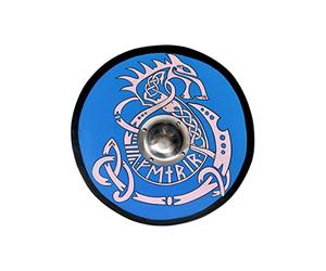 Battle-Merchant | Plaque ronde avec motif Fenrir | Plaque viking en bois peinte à la main | 61 cm (24") | Bouclier viking médiéval pour adultes