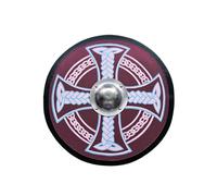 Battle-Merchant Plaque ronde viking avec motif croix celtique, 61 cm | Panneau viking médiéval en bois peint à la main pour adultes, réenactment & LARP