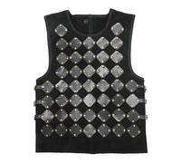 Battle-Merchant Plastron En Daim Vares, Noir - Armure En Cuir