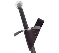 Battle-Merchant Porte-Ceinture épée Simple en Cuir pour Lames jusqu'à 5,5 cm (Marron)