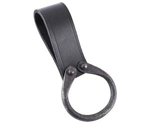 Battle-Merchant Porte-Ceinture Simple Hache en Cuir avec Anneau forgé, étui médiéval haches Porte-Hache GN (Noir)