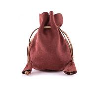 Battle-Merchant Porte-monnaie en daim - Motif chat - Viking - Moyen-Âge - LARP, rouge, s,