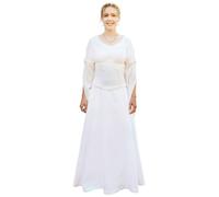 Battle-Merchant Robe de mariée médiévale avec corset - Élégante robe de mariée fine en coton - Robe médiévale avec corset en blanc/naturel, Blanc/naturel, XL