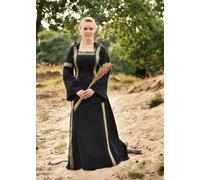 Battle-Merchant Robe Médiévale Eleanor à Capuche, Noir, LARP