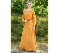 Battle-Merchant Robe médiévale Milla légère pour femmes Jaune moutarde S