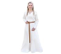 Battle-Merchant Robe médiévale légère Milla - Robe viking pour femme - Costume médiéval, jeu de rôle fantastique, naturel, M