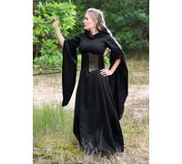 Battle-Merchant Robe Moyen Âge Isra À Manches Trompette Gothique Noire LARP