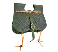 Battle-Merchant Sac banane médiéval Dordrecht, vert, Taille unique, Moyen | Étui en cuir médiéval avec poches pour la ceinture, réplique 14-15. Jh.