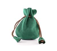 Battle-Merchant Sac en cuir médiéval en daim, vert, S, Porte-monnaie