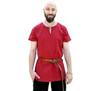 Battle-Merchant Sigmund Tunique médiévale à Manches Courtes pour Homme - Chemise de Chevalier - Déguisement de Guerrier - Viking