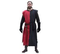 Battle-Merchant Moyen Âge Tunique Eckhart, Mi-Parti, Noir/Rouge